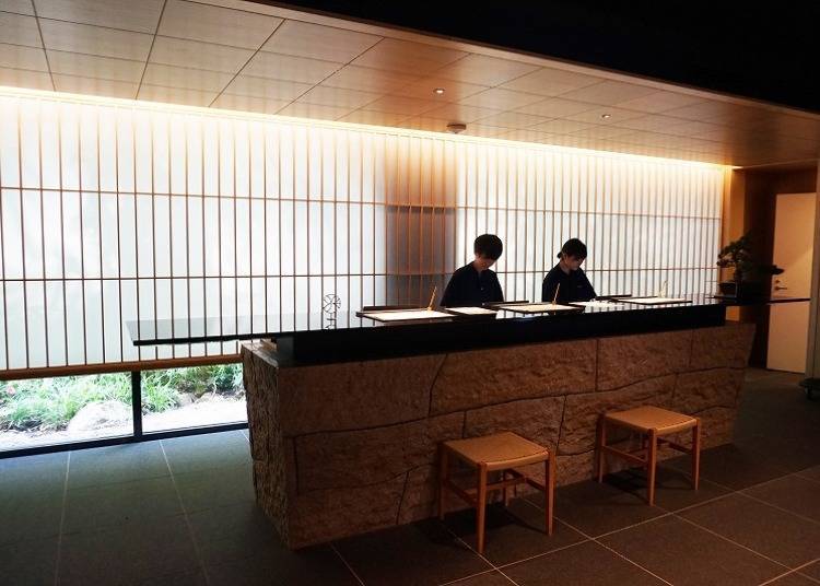 A simple yet precisely beautiful front desk