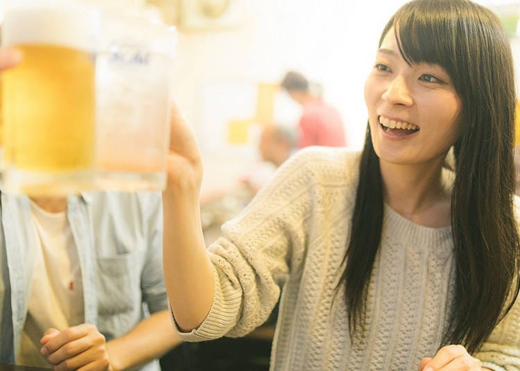 To start with, beer! But in Kyoto, it’s a toast with sake