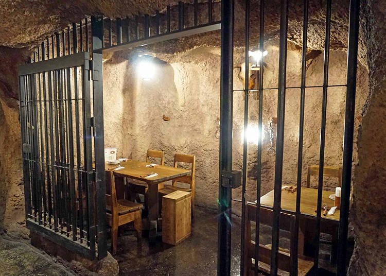 There is also a semi-private room with a prison design.