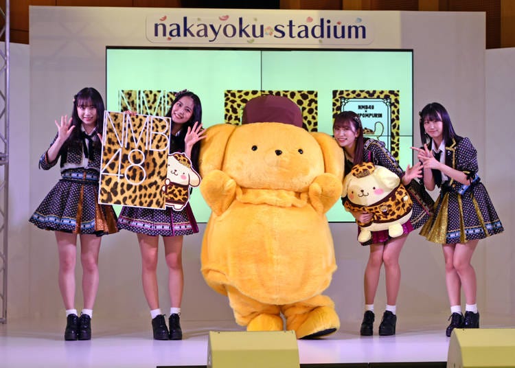 報道陣向けの会見には、NMB48メンバーの白間美瑠さん、吉田朱里さん、梅山恋和さん、上西怜さんが登場
