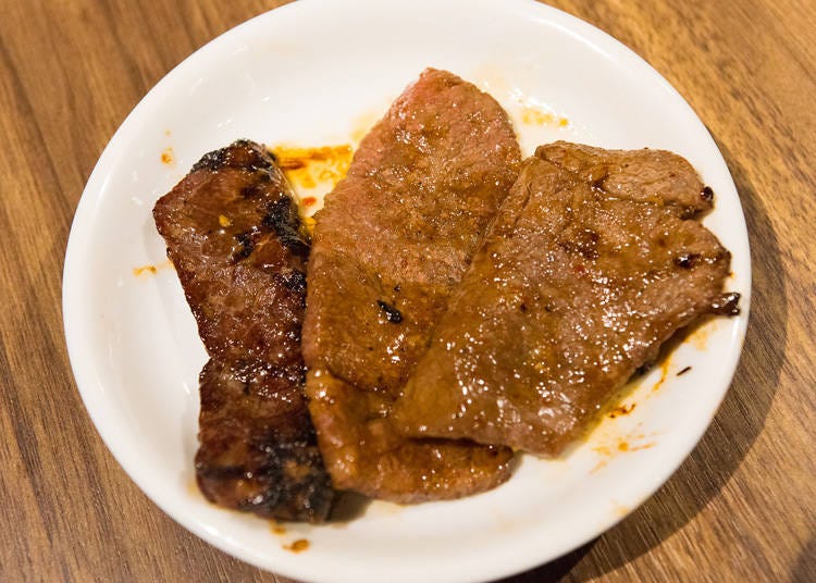 From left to right, Harami, Wagyu beef rib, Wagyu beef loin