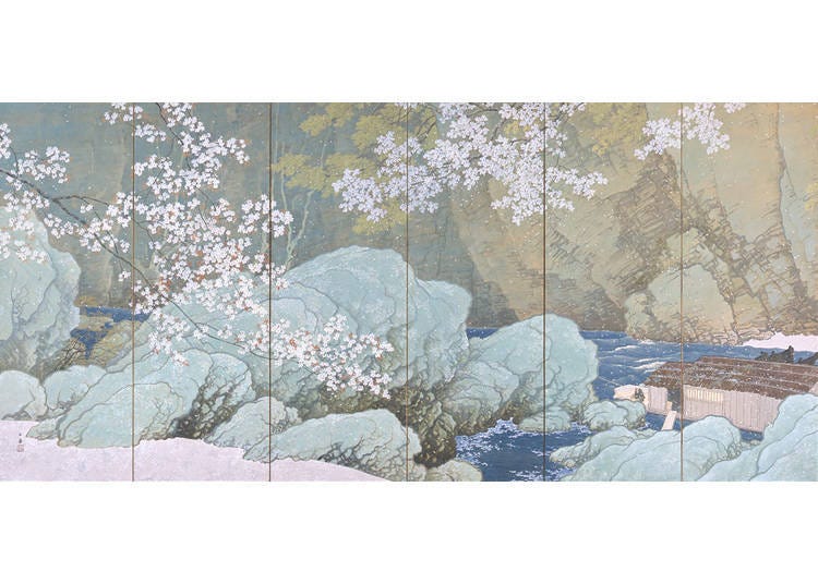 Kawai Gyokudo, Parting Spring (detail), 1916, Important Cultural Property