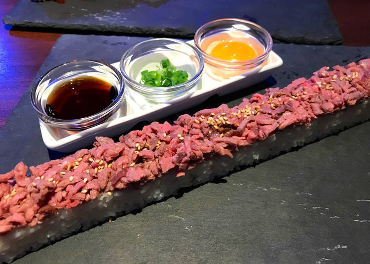 「特选！烤牛肉寿司」（含税1500日元）