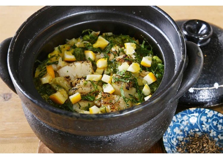 Aromatic: Clay Pot Rice with Hachijojima Lemon and Charcoal-Grilled Scallops