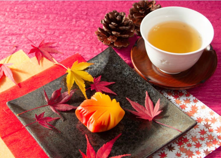 Momiji Nerikiri is a typical November sweet in the shape of an autumn leaf