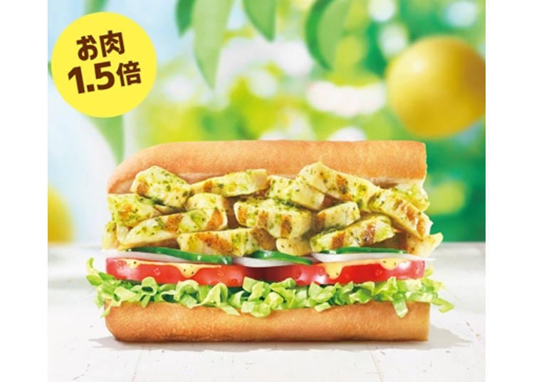 「得盛・サラダチキン」 カロリー：359kcal 糖質：36.6g たんぱく質：27.0g　※販売店舗はサブウェイ全店（レジャー施設内店舗等、一部店舗を除く）