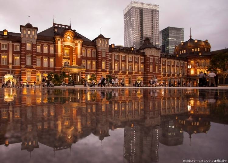 Tokyo Station on a cozy, wet day