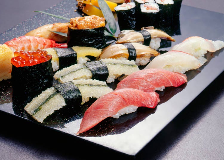 Edomae sushi is sushi with marinated fish.