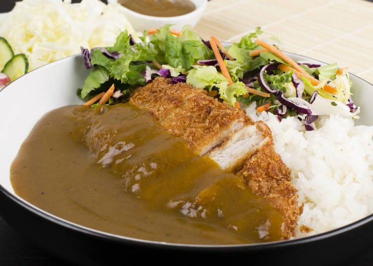 Yōshoku is a general term for dishes inspired by western cuisine. Pictured here is katsu curry.