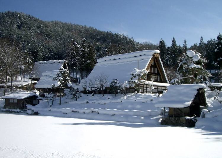 6. 一面の銀世界が目の前に広がる「飛騨民俗村・飛騨の里」や「新穂高ロープウェイ」