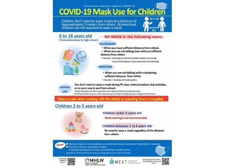 COVID-19 Mask Use for Children (Ministry of Health, Labour and Welfare)