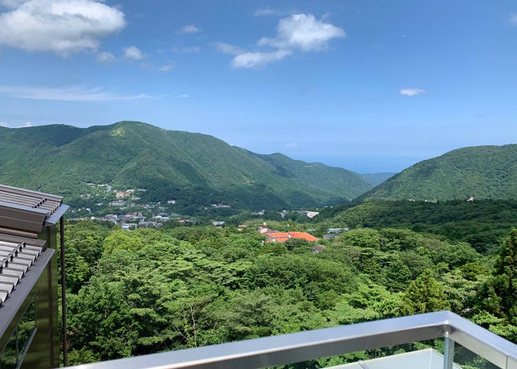展望デッキからの眺め（右奥に見えるのが相模湾）