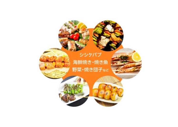 無煙日式串燒機特色③多種食材皆可燒烤！