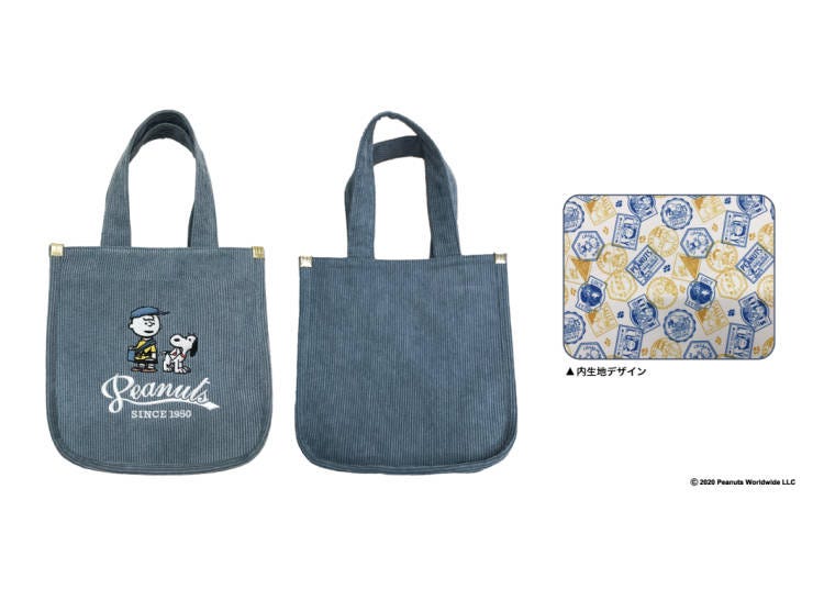日本郵局限定史努比商品①燈芯絨托特包