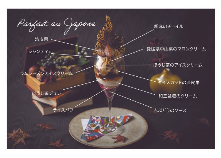秋天限定甜點③鮮豔秋色的和風法式聖代「Parfait au Japone」