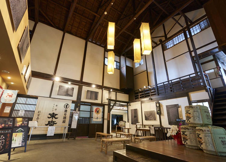 The entrance hall of the Suehiro brewery—tradition never looked so contemporary