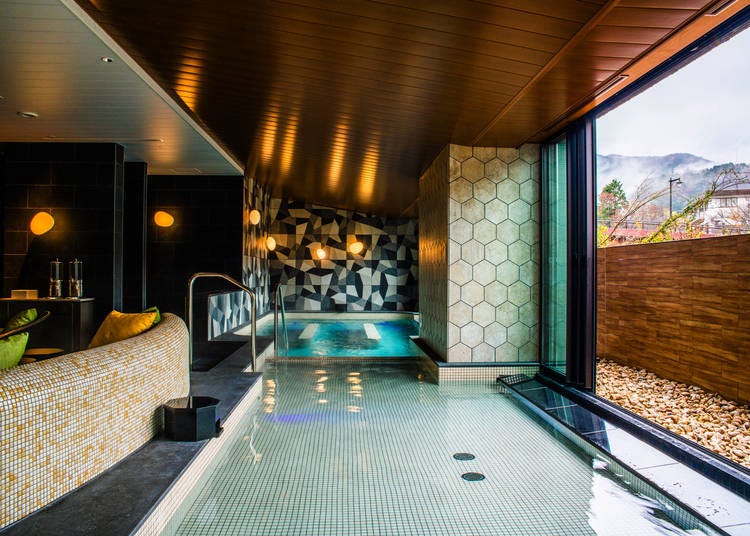 A large communal bath that's different from conventional hot springs