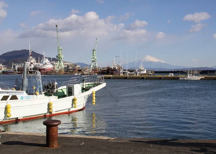 4. Mt. Fuji with fishing boats: Kogawa Port boats make for fun framing