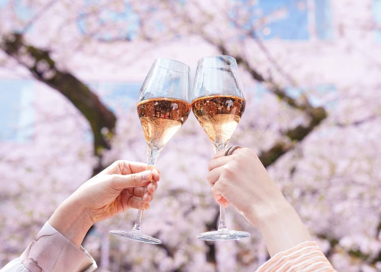 Enjoy cherry blossoms with a glass of champagne in the comfort of your room.
