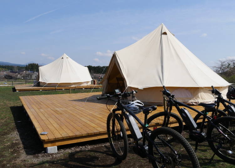 Two glamping tents