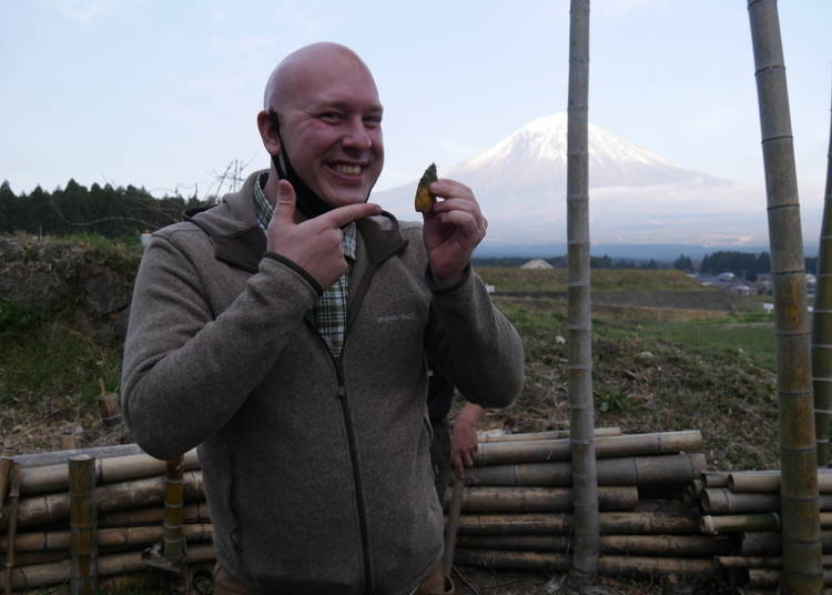 We pulled up such a cute bamboo shoot!