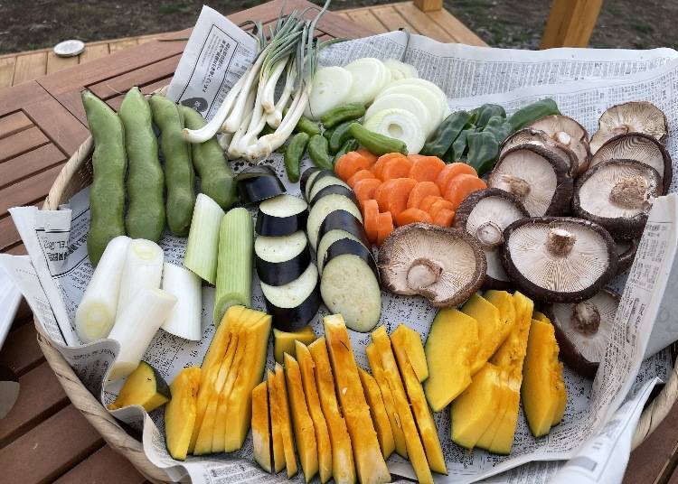 The fresh vegetables are delicious when paired with locally produced miso!