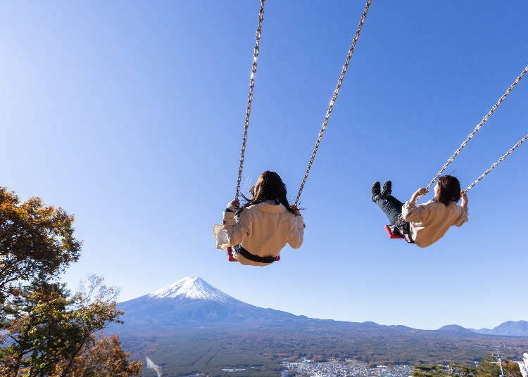 5.咔嚓咔嚓山絕景鞦韆：富士山就在眼前！在海拔超過1000公尺的山頂體驗「絕景盪鞦韆」