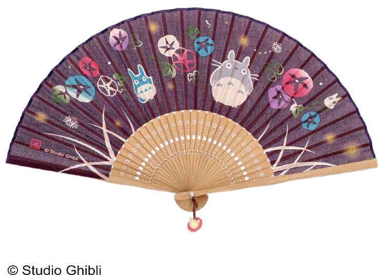My Neighbor Totoro Folding Fan: Japanese Flowers and Fireflies (3,278 yen including tax)