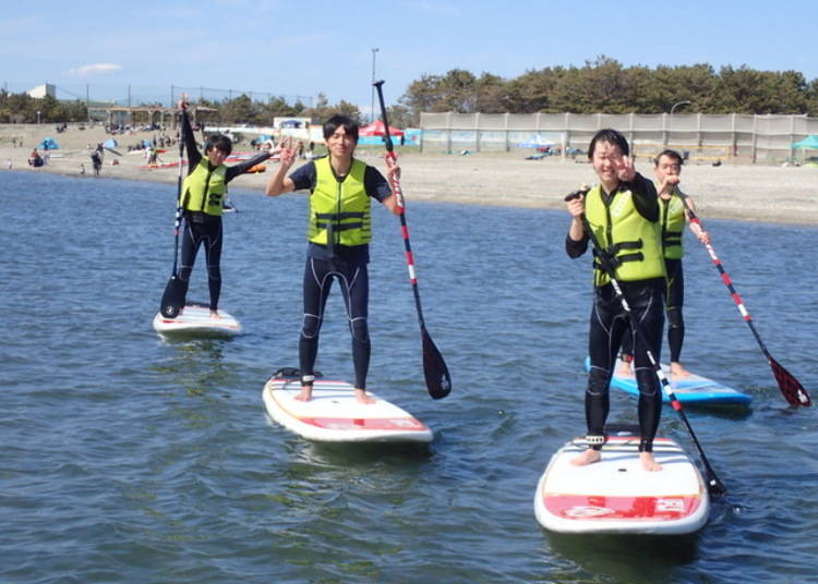 2. Chiba Prefecture’s Inage Beach: SUP At a Famous Brand’s Facility