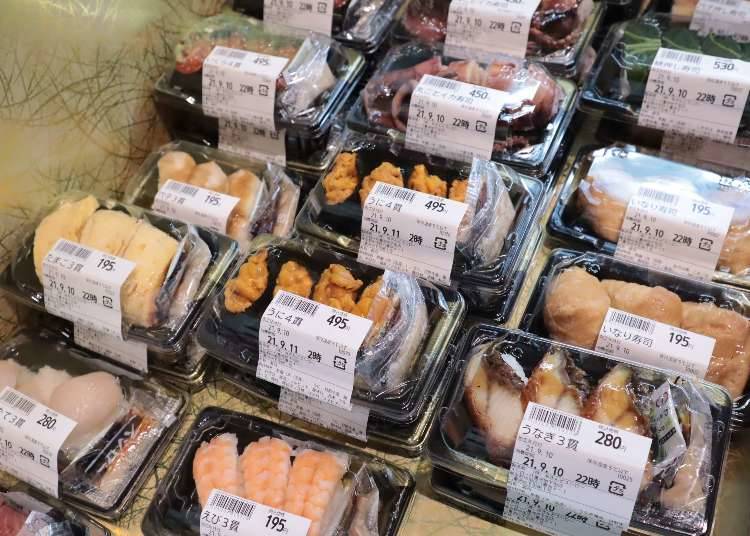 ▲如金枪鱼寿司3贯组合等少量餐点，都很适合当作为午餐加料的选择