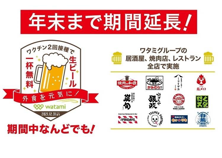 【ワタミグループ全店】生ビールやハイボール、ソフトドリンクが1杯無料に！