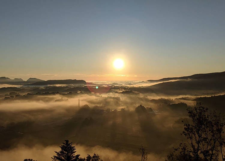 Just for overnight guests! See a glorious sunrise contrasted with clouds