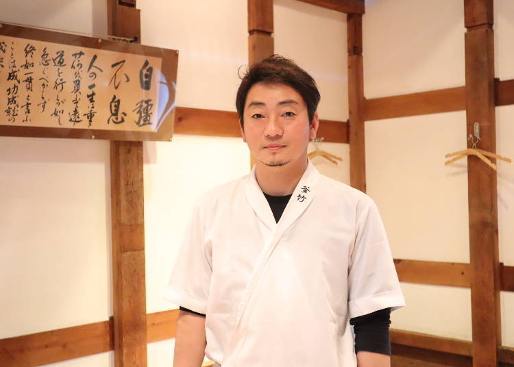Mr. Hiraoka, owner of Kamachiku in Nezu