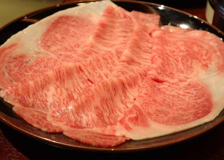 Specially selected, perfectly marbled meat