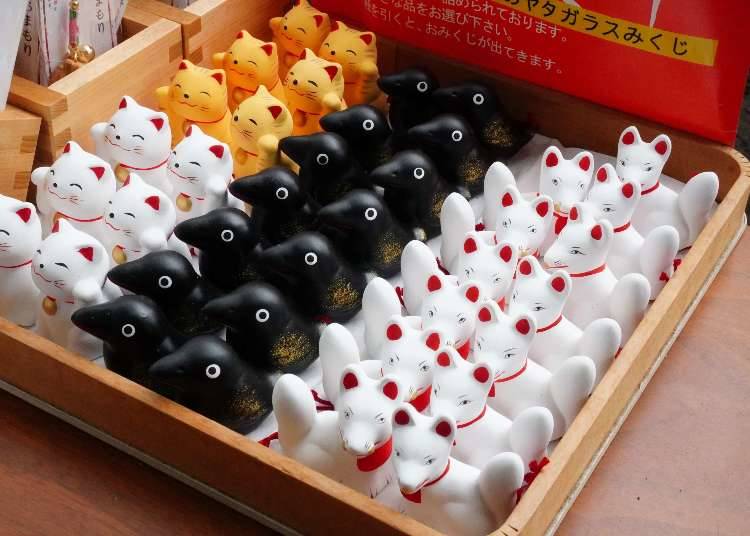 Adorable crow charms can be bought outside the office