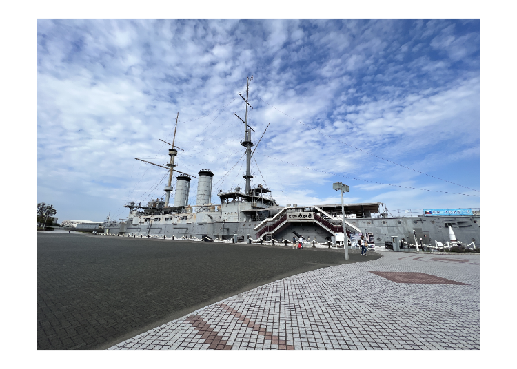 Time to spare after visiting Sarushima? Drop by the MIKASA Historic Memorial Warship!