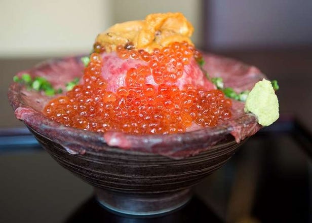 A5黑毛和牛×海膽×鮭魚卵的夢幻共演！「MEAT DRESS海鮮丼」日本SNS人氣爆棚！