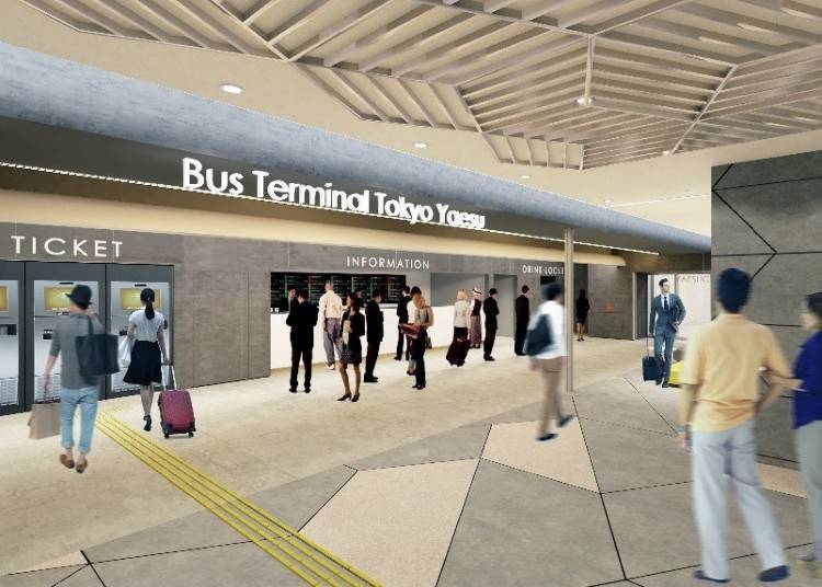 버스 터미널 도쿄 야에스 안내･티켓 카운터 CG