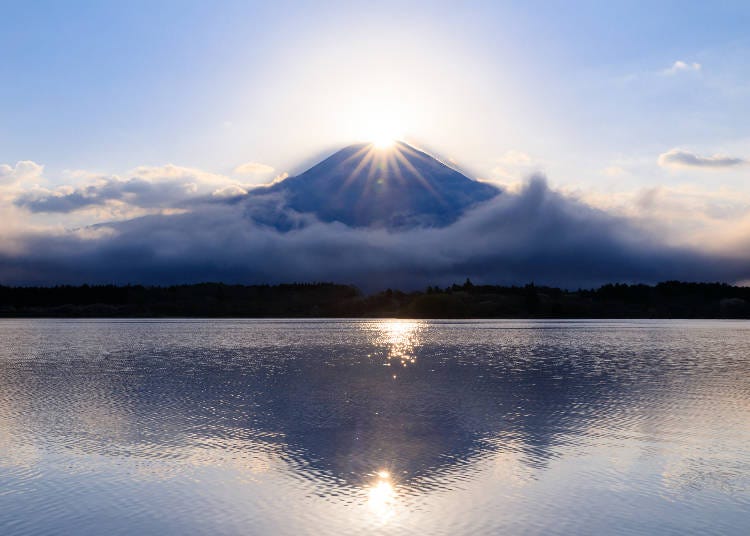 田貫湖的「鑽石富士」　圖片來源：PIXTA