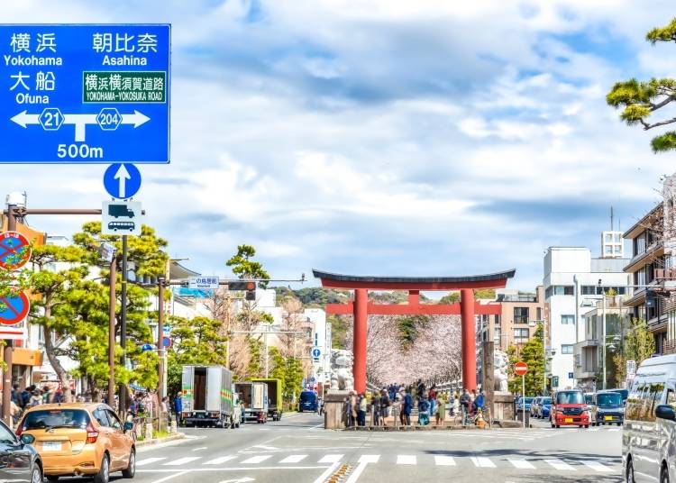 A lively area by day, the Kamakura Station area is near several key sightseeing points of interest (Photo: PIXTA)