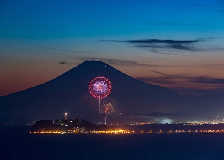 에노시마에서는 후지산의 절경을 감상할 수 있다. (Photo: PIXTA)