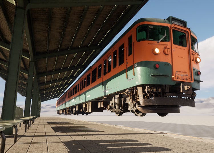 2022年，日本铁路开通150年。电车翱翔于“超级车站博览会上野”上空