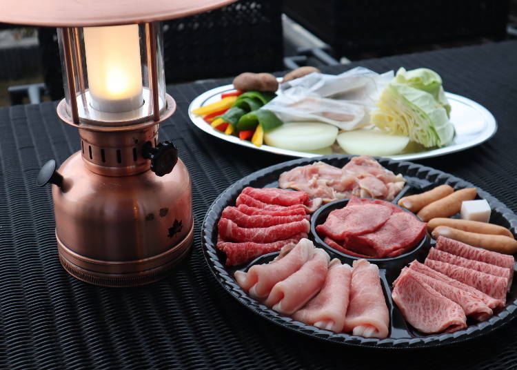 ▶設施所準備的BBQ套餐（此為2人份）
