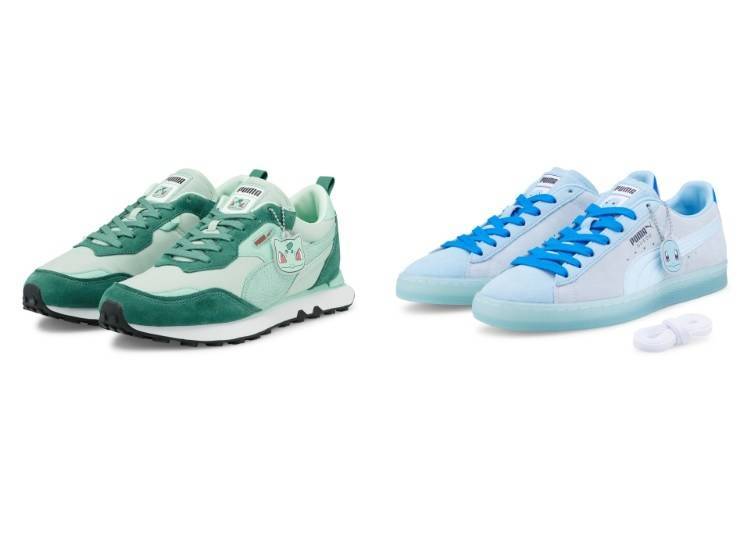 RIDER FV Bulbasaur: 14,300 yen (tax included) / SUEDE CLASSICS Squirtle: 14,300 yen (tax included)