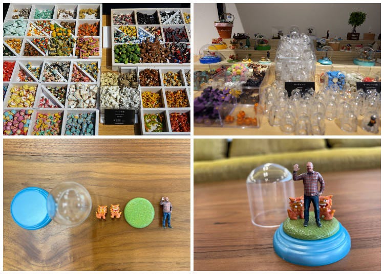 At the museum shop, there are a variety of tiny props you can include with your take-home figurine!
