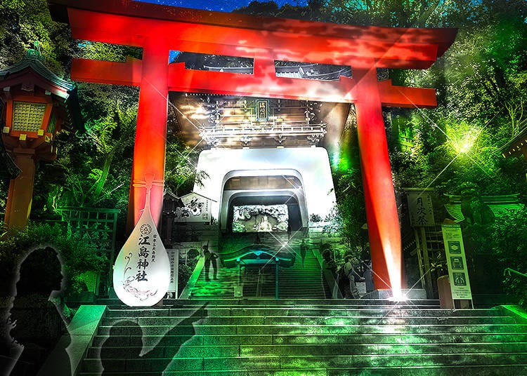 Zuishinmon Gate, "Enoshima Shrine in deep green". (Image: VELVETA DESIGN)