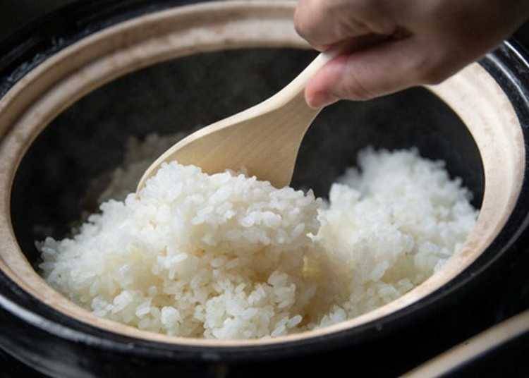 ▲カレーに使用するご飯は邑南町産コシヒカリ。土鍋でじっくりと炊き上げたお米は、ツヤツヤでふっくら食感。甘みと深いコクが特徴です。