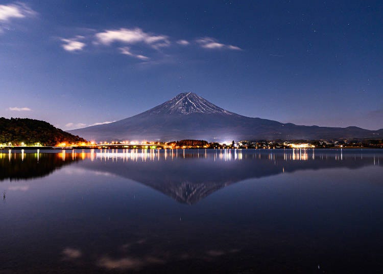河口湖知名美景「逆富士」｜照片來源：PIXTA