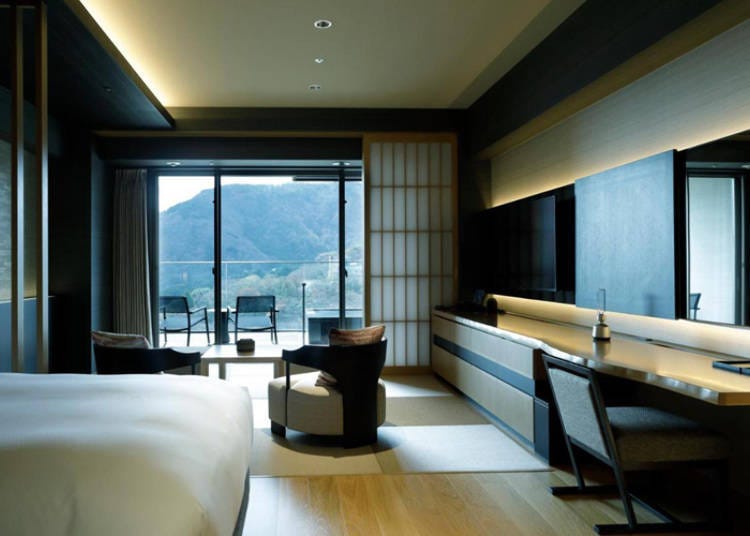 附露天浴池的日式雙床房（圖片來源：Booking.com）