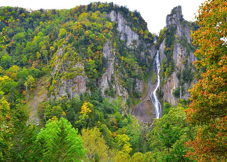 Found in Sounkyo, Hokkaido, Ginga and Ryusei Falls  are selected among Japan’s top 100 waterfalls. (Image: PIXTA)